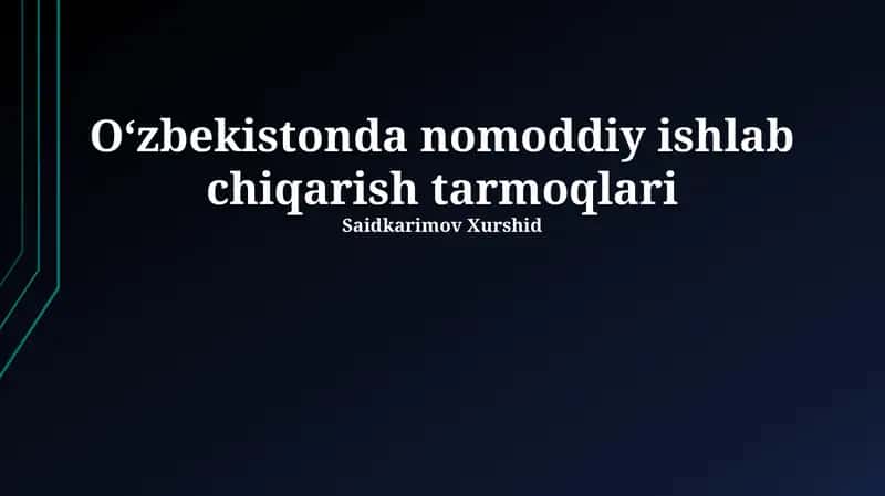 Axborot Texnologiyalari va Aloqa 1