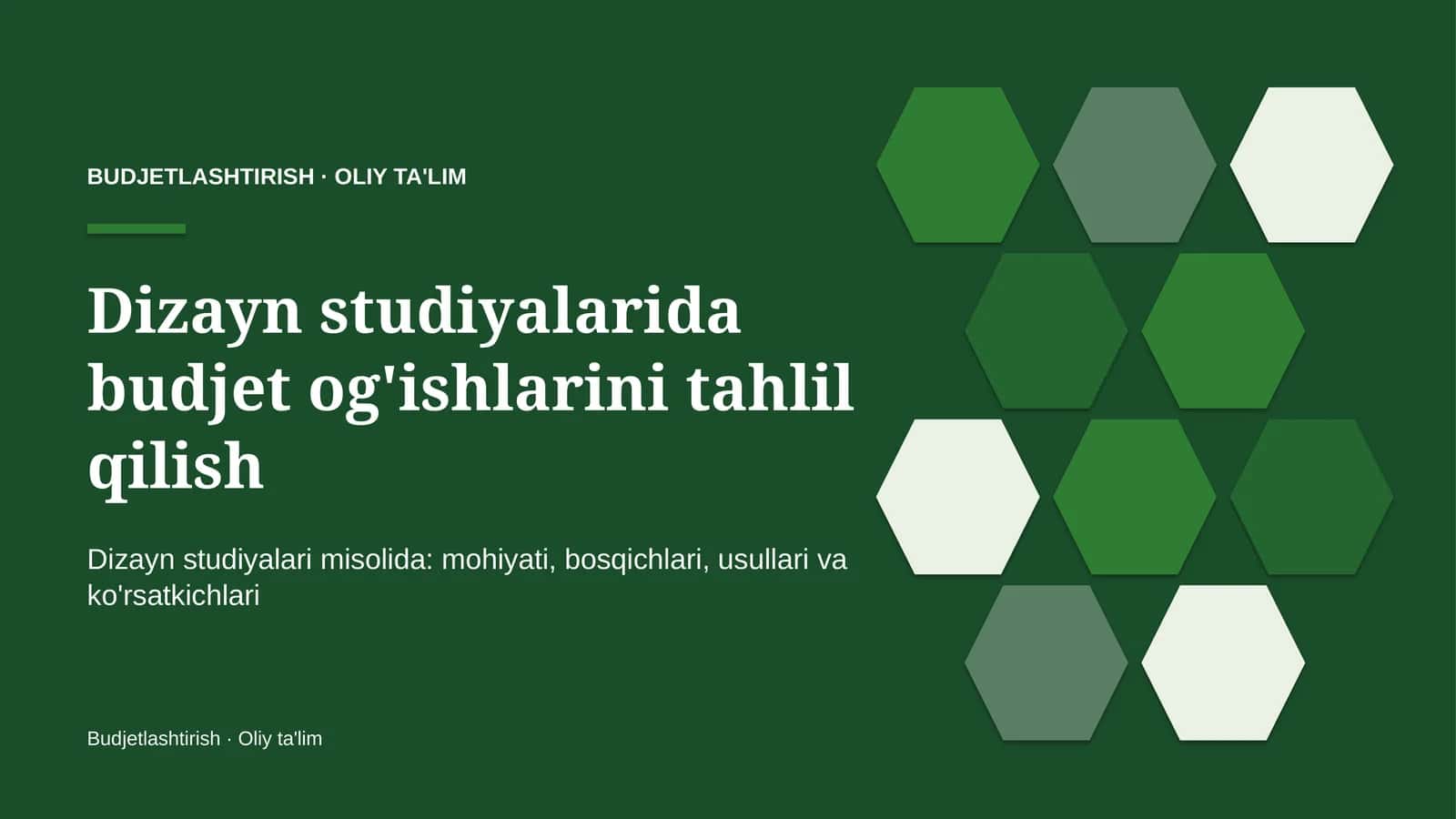 Budjet og'ishlarini tahlil qilish: mohiyati 1