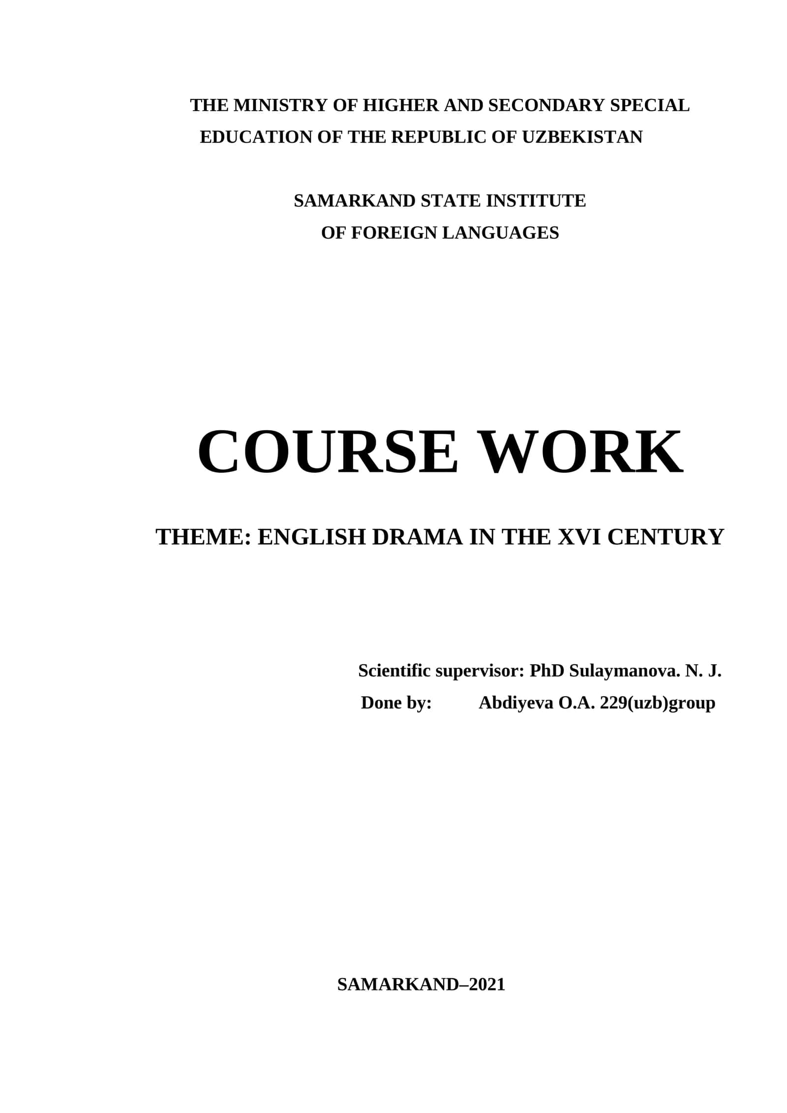 ENGLISH DRAMA IN THE XVI CENTURY 1