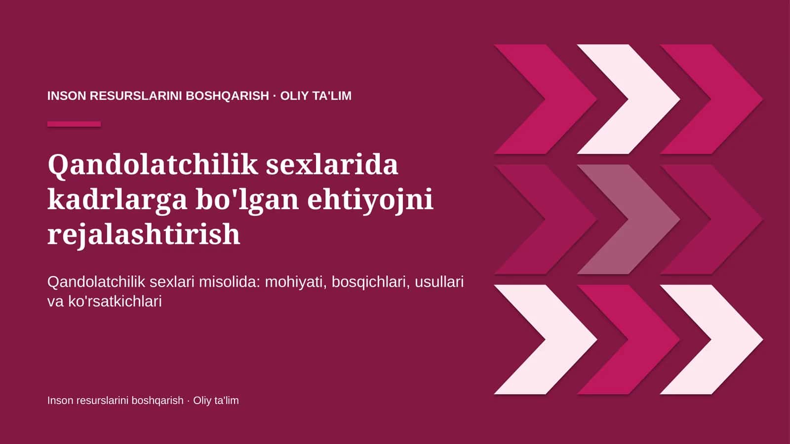 qandolatchilik sexlarida kadrlarga bo'lgan ehtiyojni rejalashtirish 7723 1