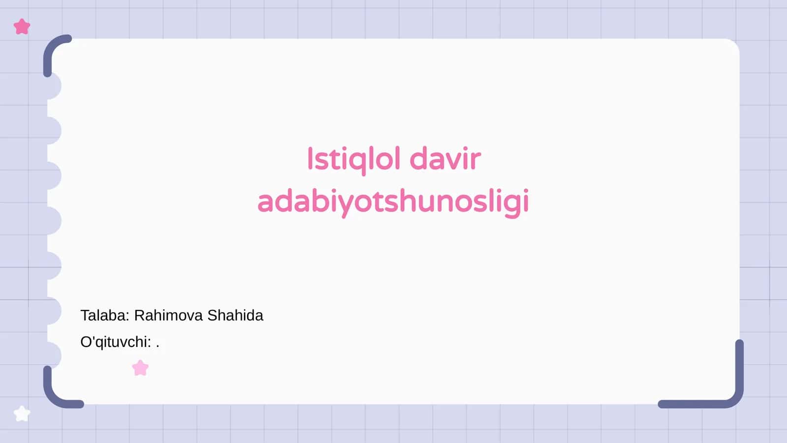 Istiqlol davir adabiyotshunosligi 1