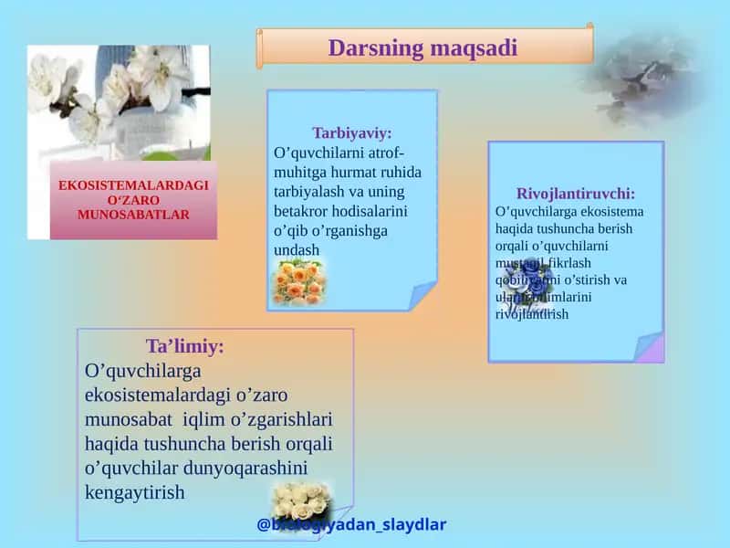 EKOSISTEMALARDAGI O‘ZARO MUNOSABATLAR 1