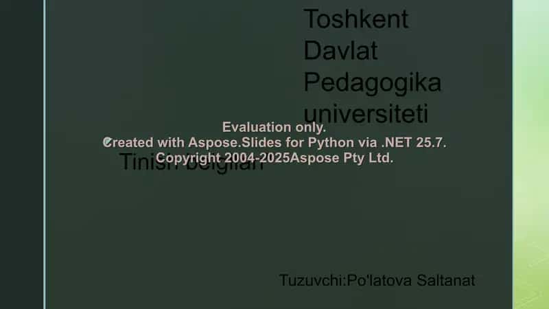 Toshkent Davlat Pedagogika universiteti Tinish belgilari 1