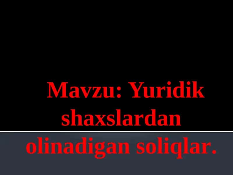 Foyda Solig'i 1