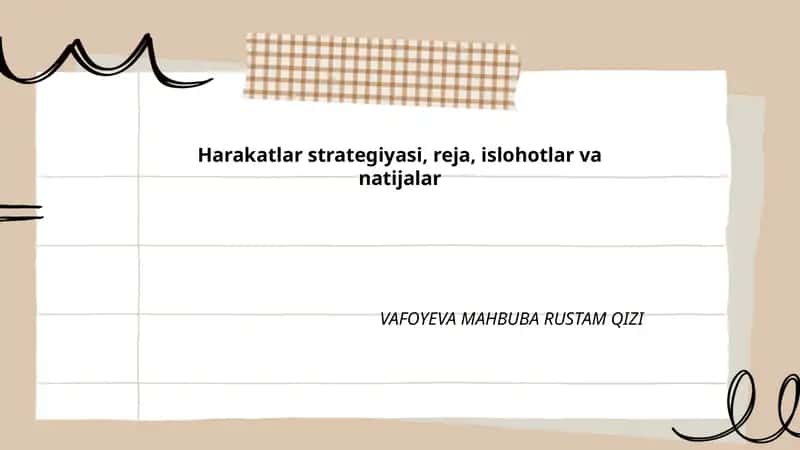 Harakatlar strategiyasi 1