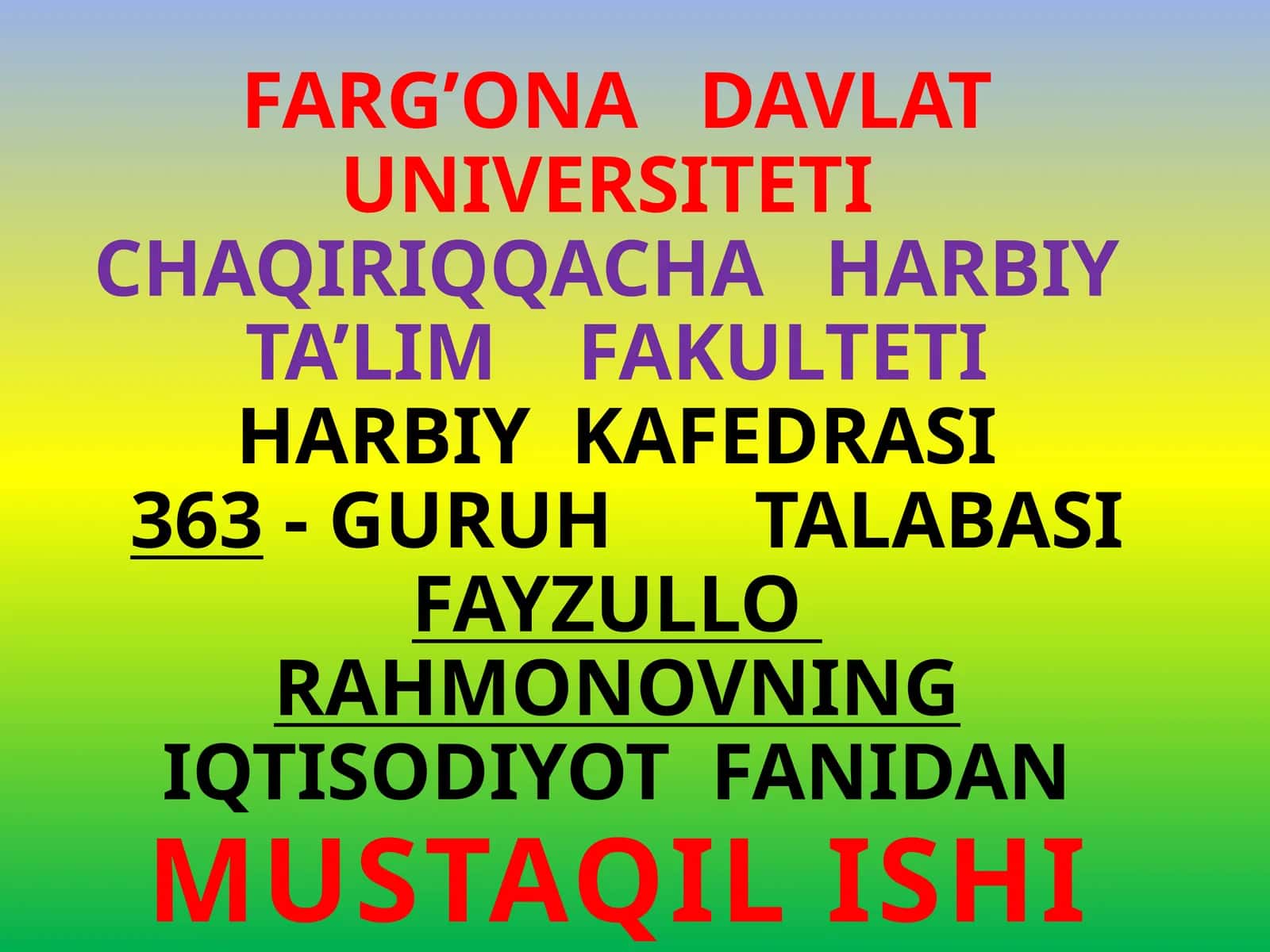 Ishlabchiqarish jarayonlari va uning natijalari 1
