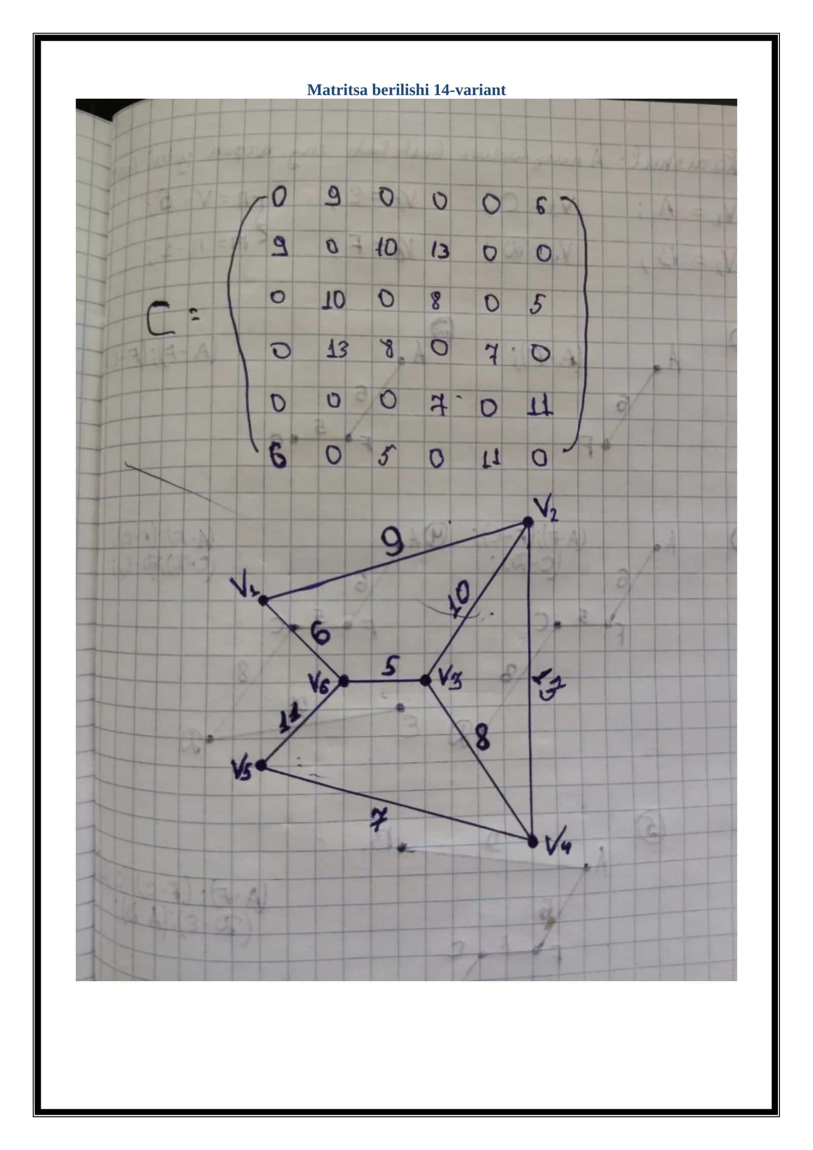Matritsa berilishi 14-variant 1