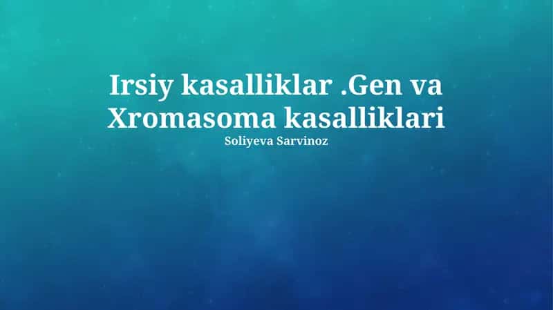 Xromosom mutatsiyalari 1