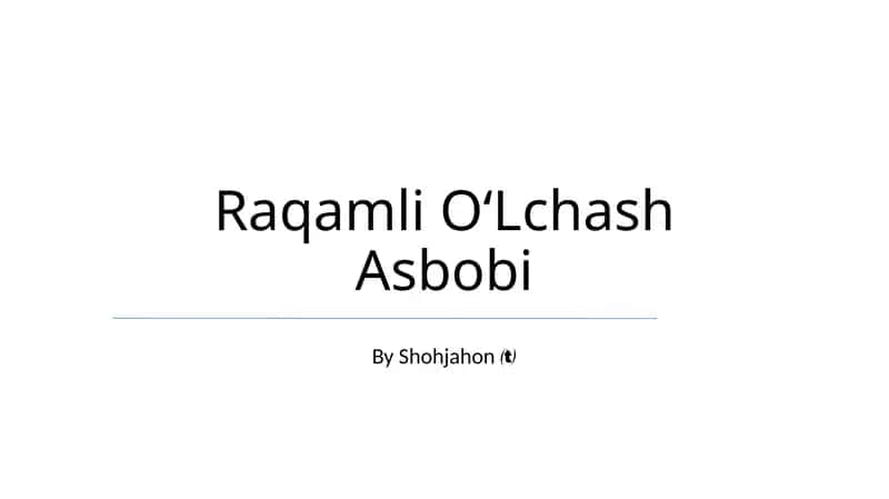 Raqamli OʻLchash Asbobi 1