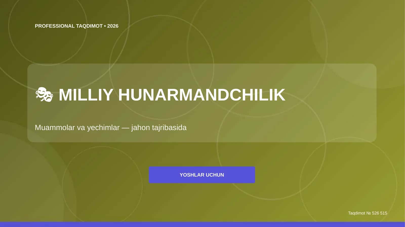 Milliy hunarmandchilik: muammolar va yechimlar 1