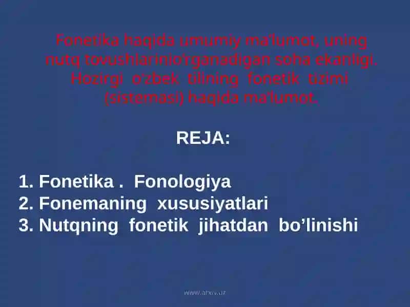 Fonetika.Fonologiya