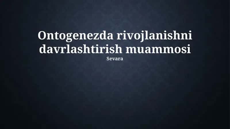 Davrlashtirish Modellarining Solishtiruv Tahlili 1