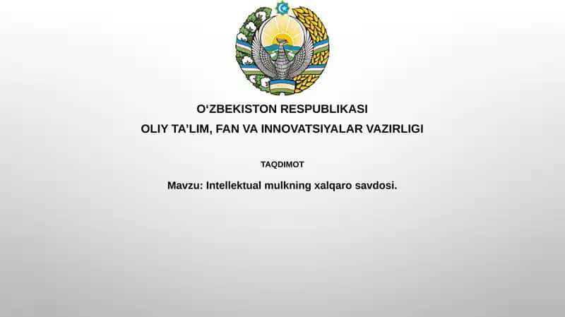 Intellektual mulkning xalqaro savdosi 1