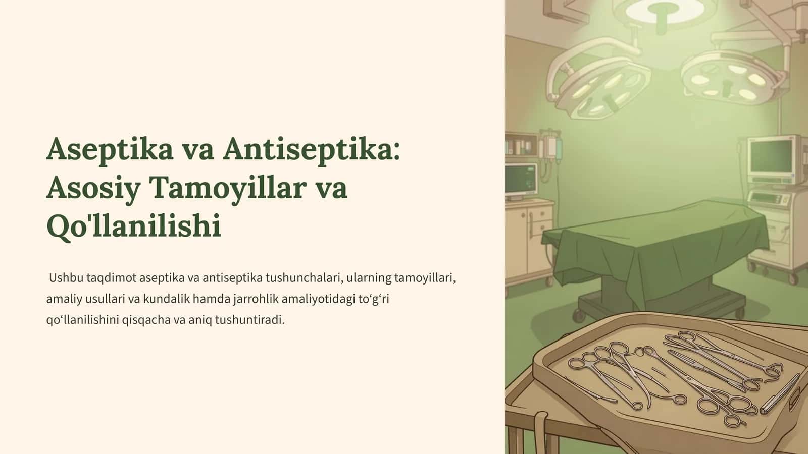 Aseptika va Antiseptika Asosiy Tamoyillar va Qo'llanilishi 1