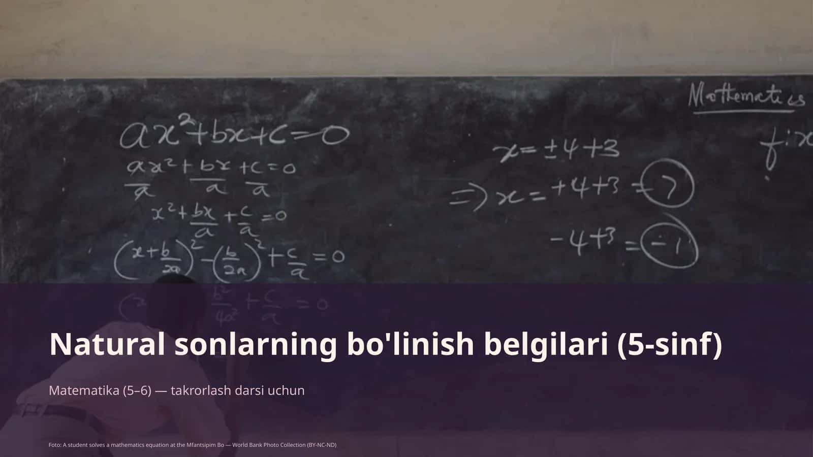 Natural sonlarning bo'linish belgilari (5-sinf) 1
