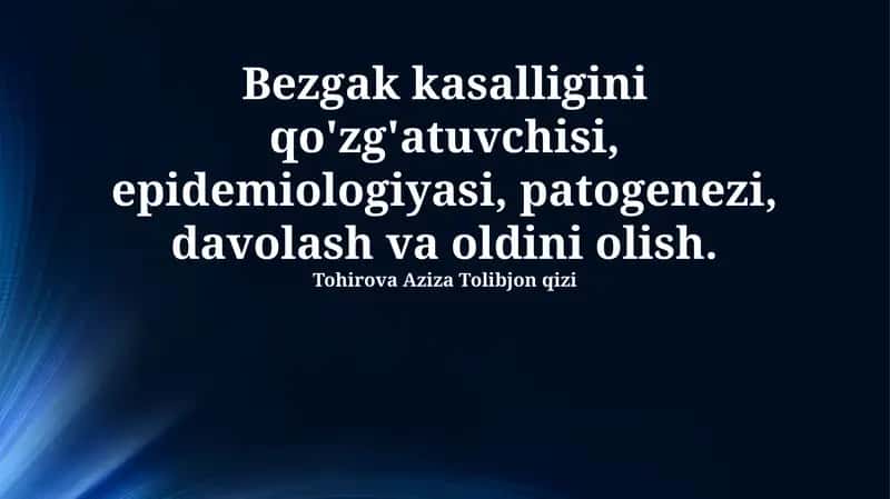 Bezgak kasalligini qo'zg'atuvchisi 1