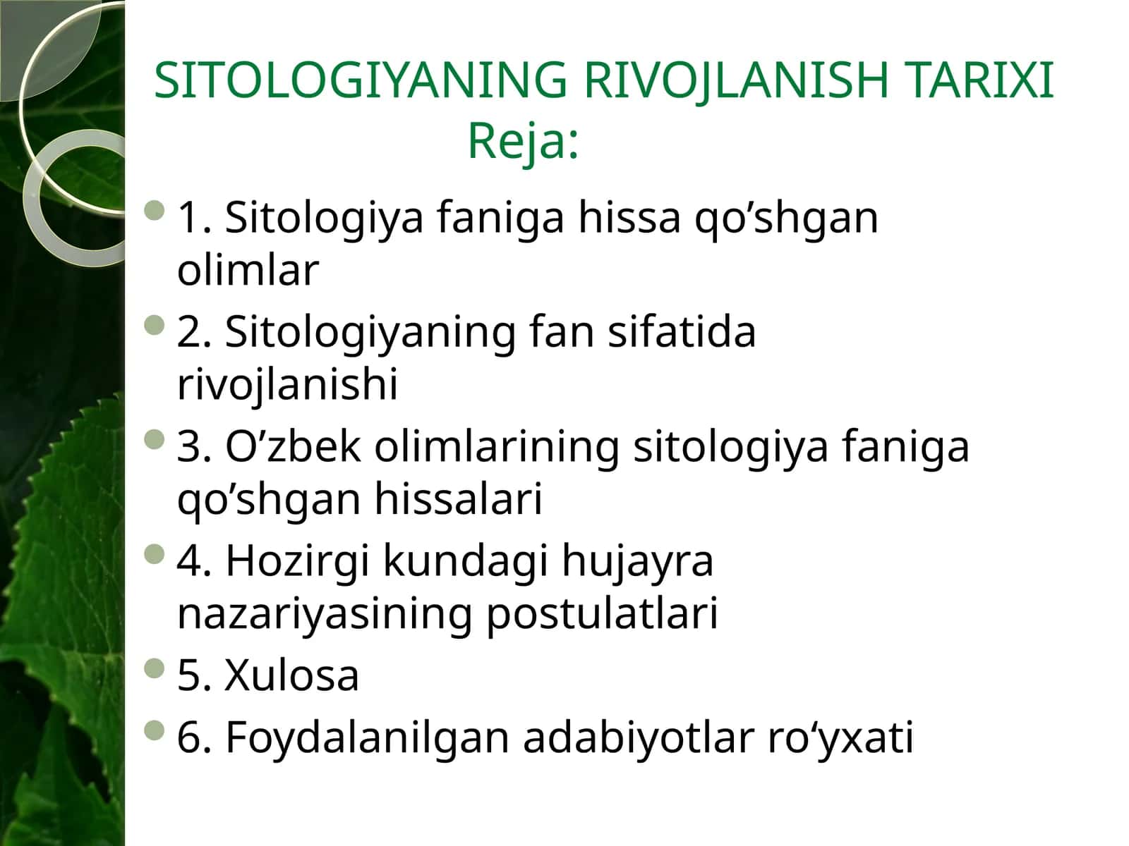 SITOLOGIYANING RIVOJLANISH TARIXI 1