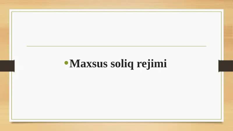 Maxsus soliq rejimi 1