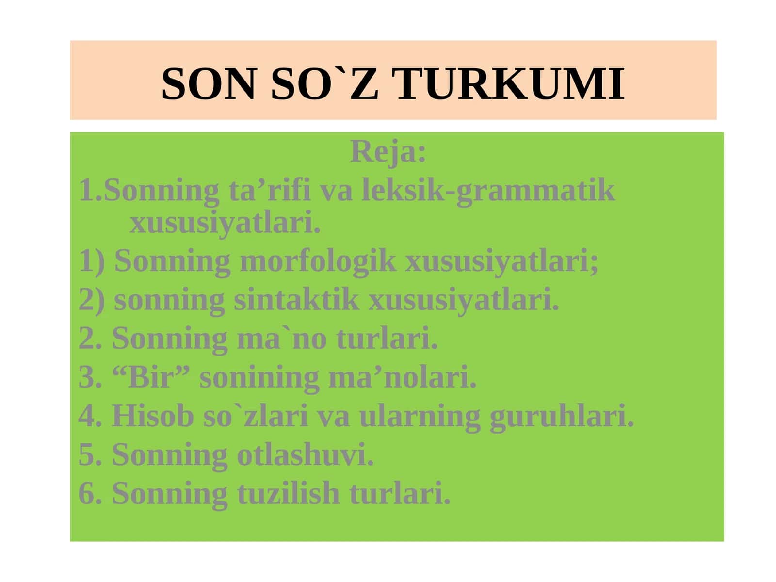 SON SO`Z TURKUMI 1