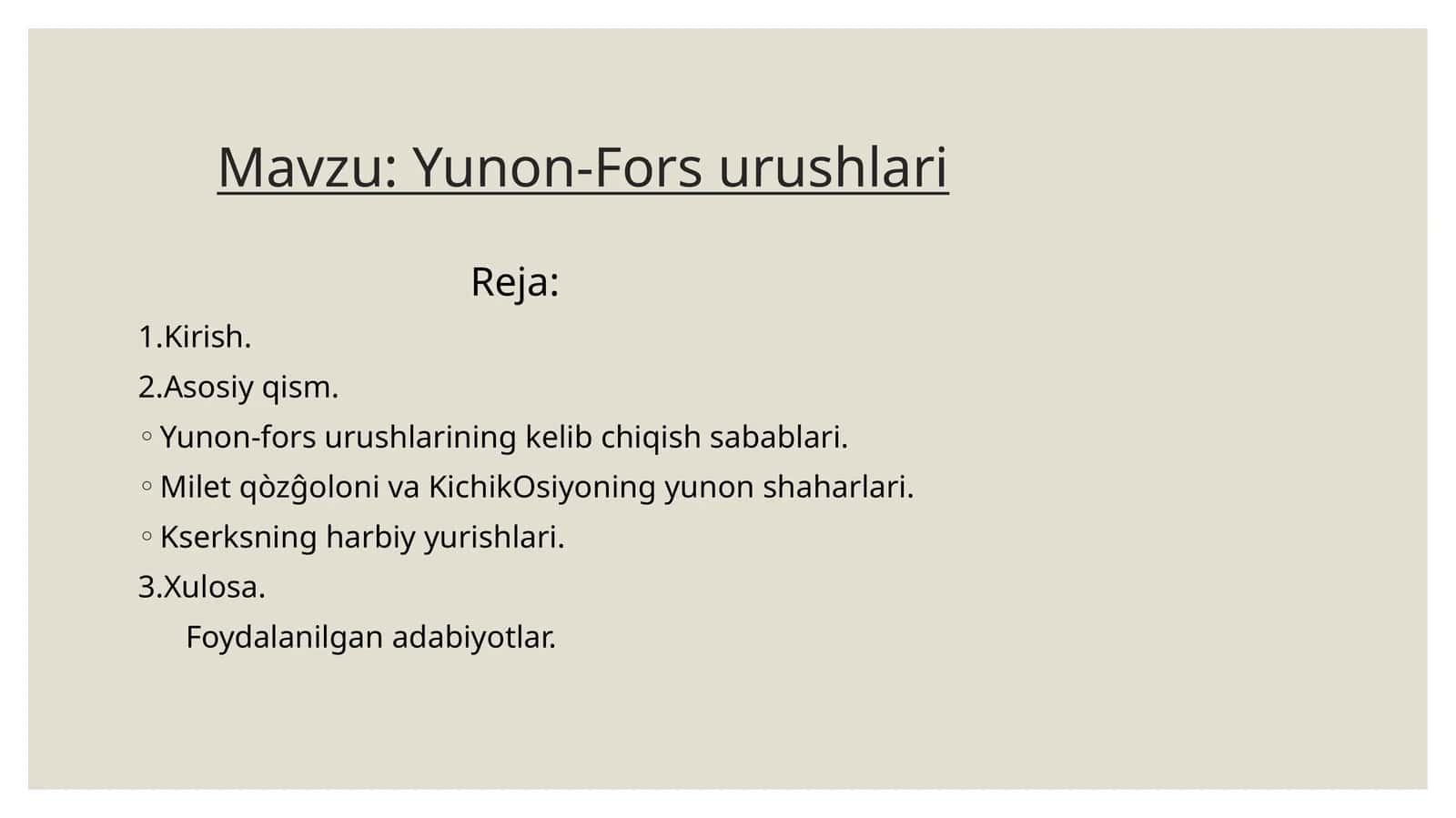 Yunon-Fors urushlari 1