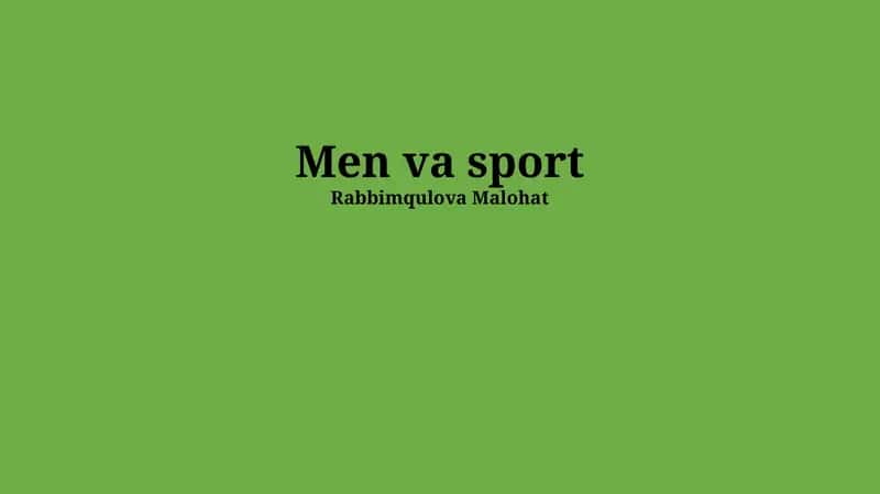 Sport va salomatlik 1