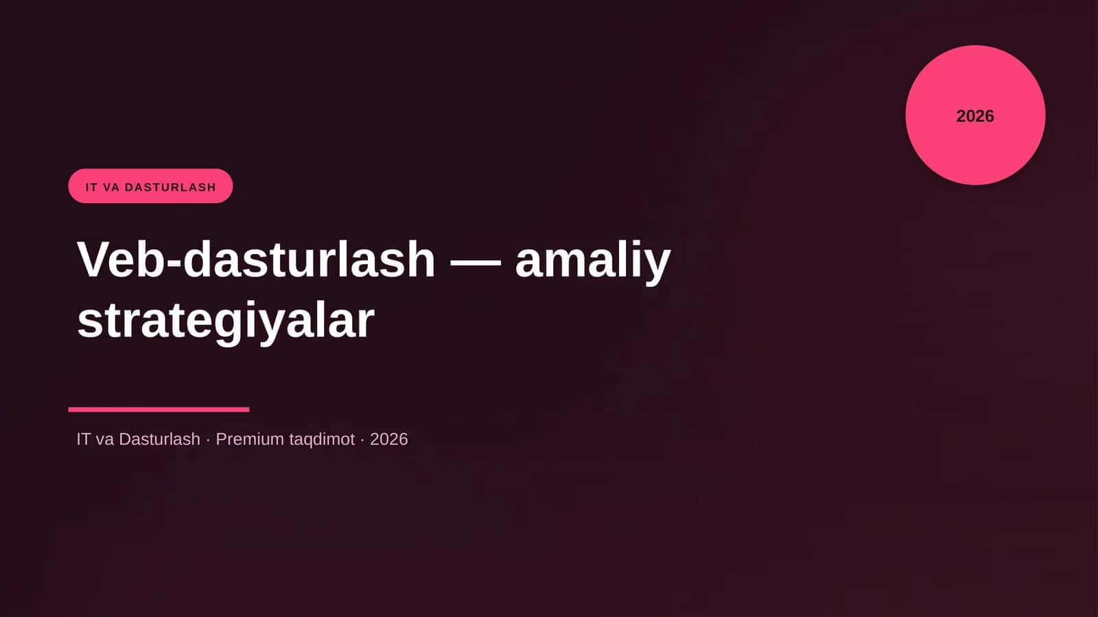 Veb-dasturlash — amaliy strategiyalar 1