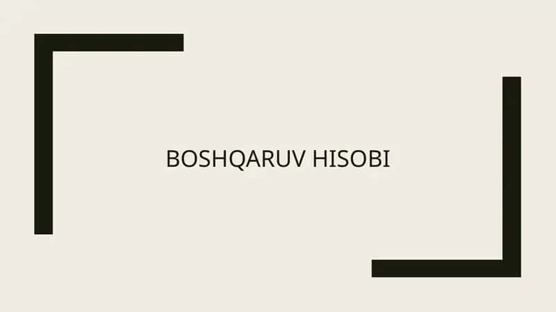 Boshqaruv hisobi 1