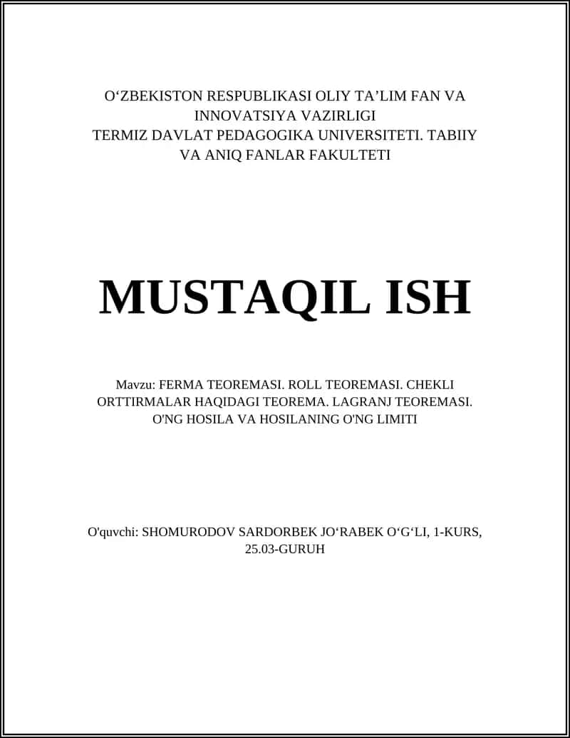 Fermat teoremasi 1