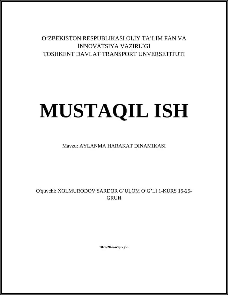 AYLANMA HARAKAT DINAMIKASI 1