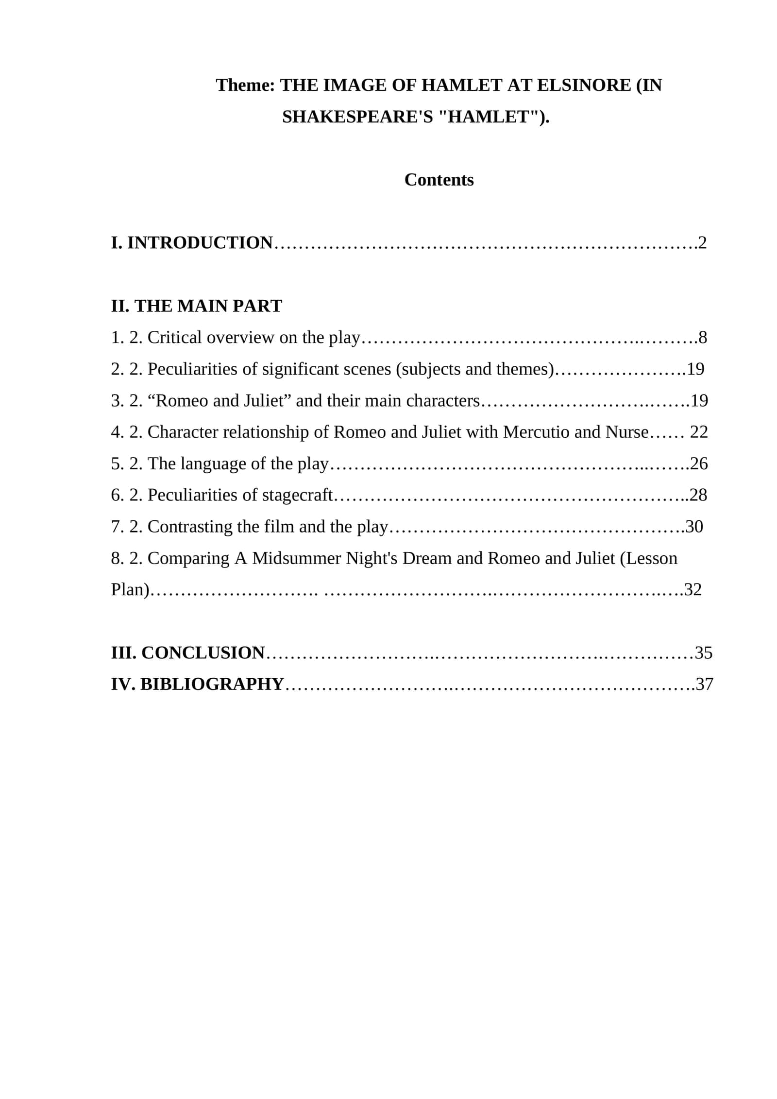 The image of Hamlet at Elsinore (in Shakespeare's Hamlet) 1