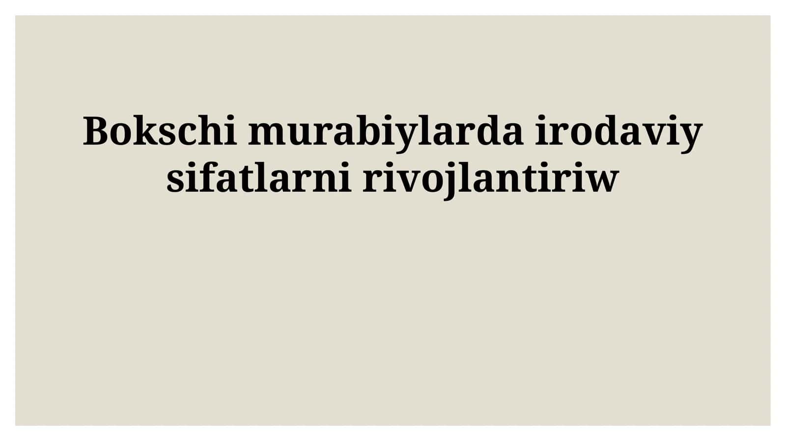 Iroda Sifatlarini Aniqlash 1