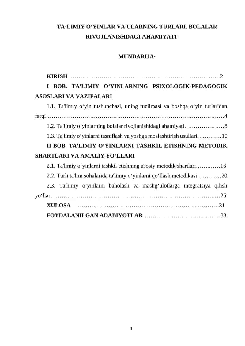 Ta'limiy o‘yinlar va ularning turlari 1