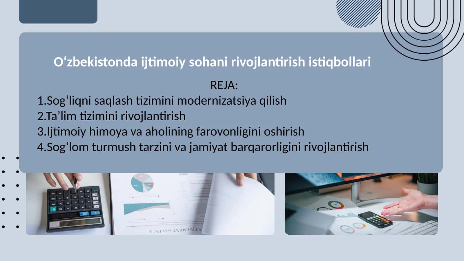 O‘zbekiston ijtimoiy sohani rivojlantirish istiqbollari 1