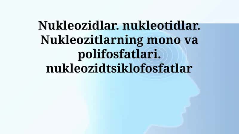 Nukleozidlar va Nukleotidlar 1