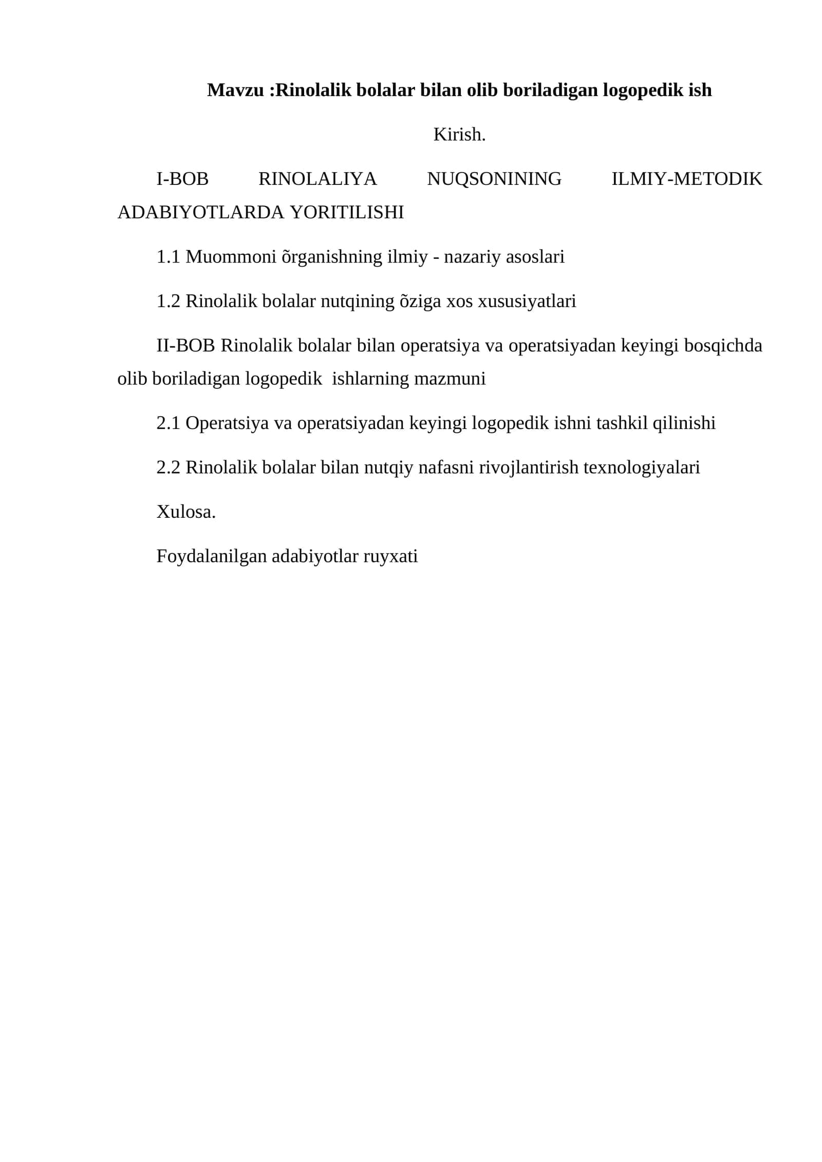 Rinolalik bolalar bilan olib boriladigan logopedik ish 1