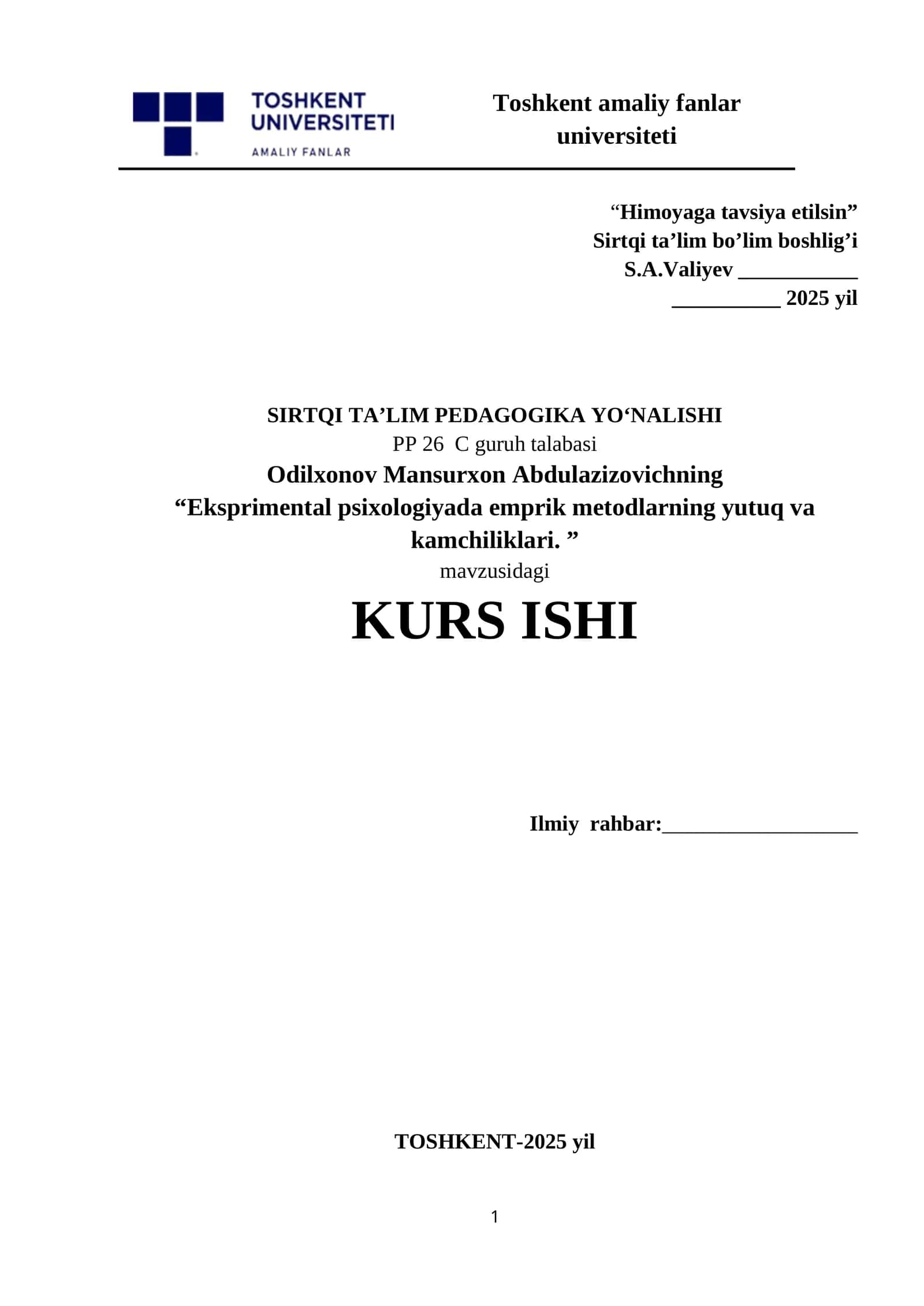 Eksprimental psixologiyada emprik metodlarning yutuq va kamchiliklari 1