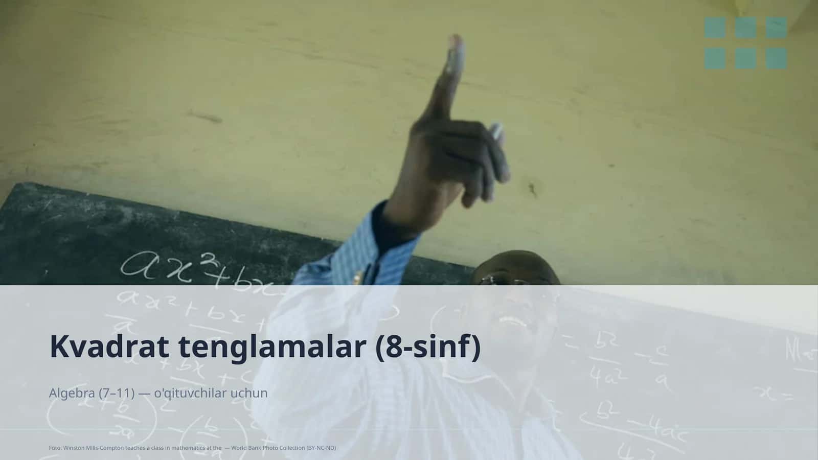 Kvadrat tenglamalar (8-sinf) 1