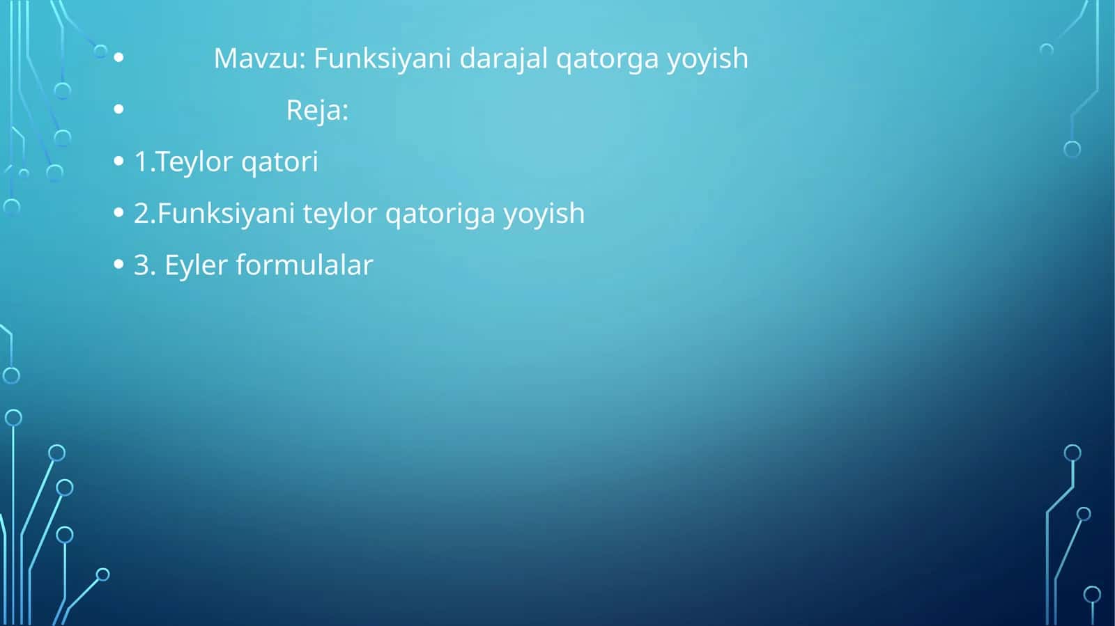 Funksiyani darajal qatorga yoyish 1