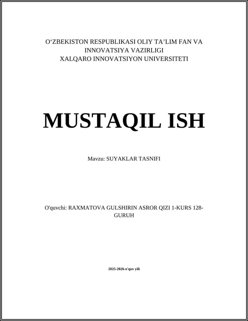SUYAKLAR TASNIFI 1