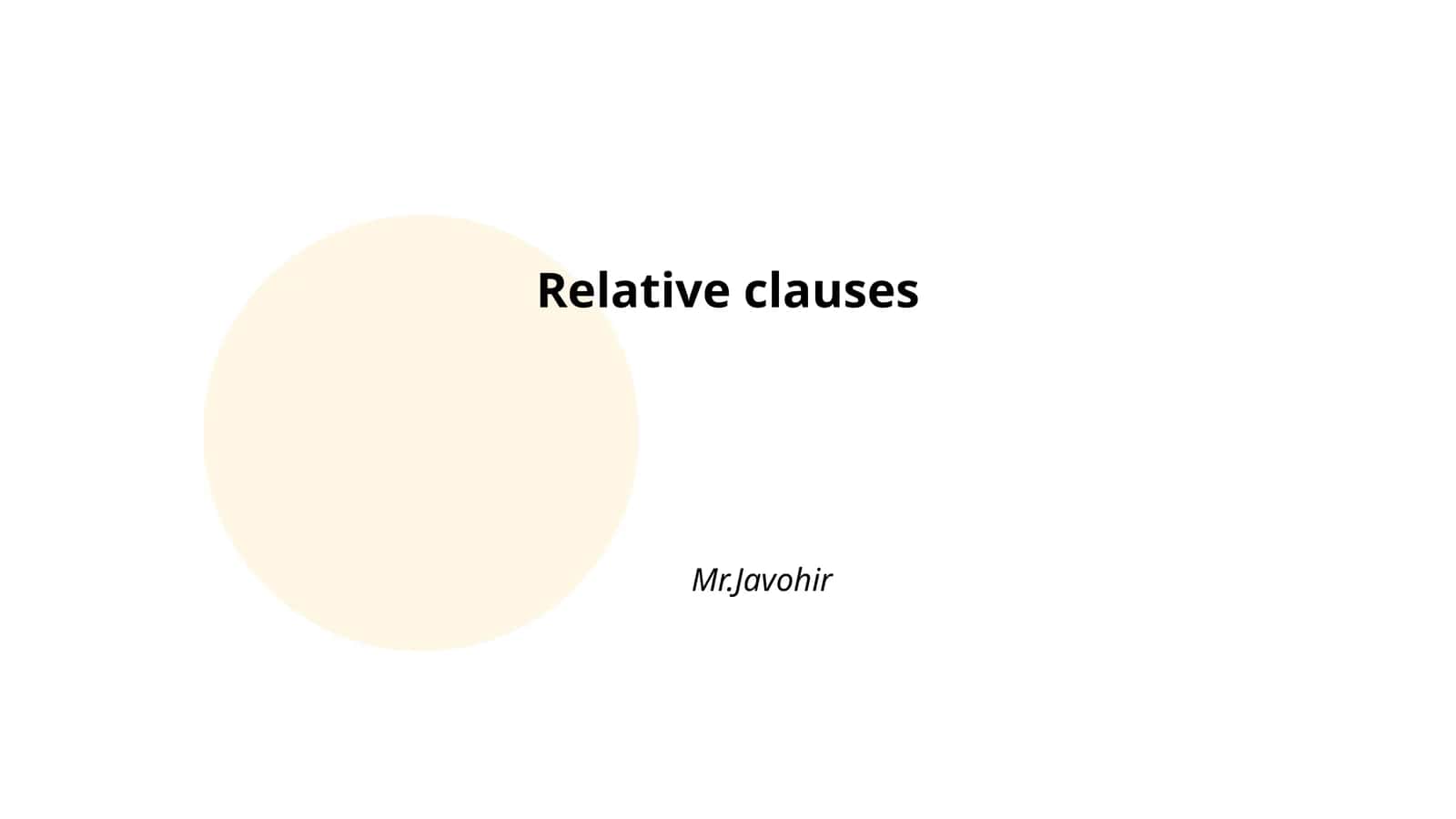 Relative clauses 1