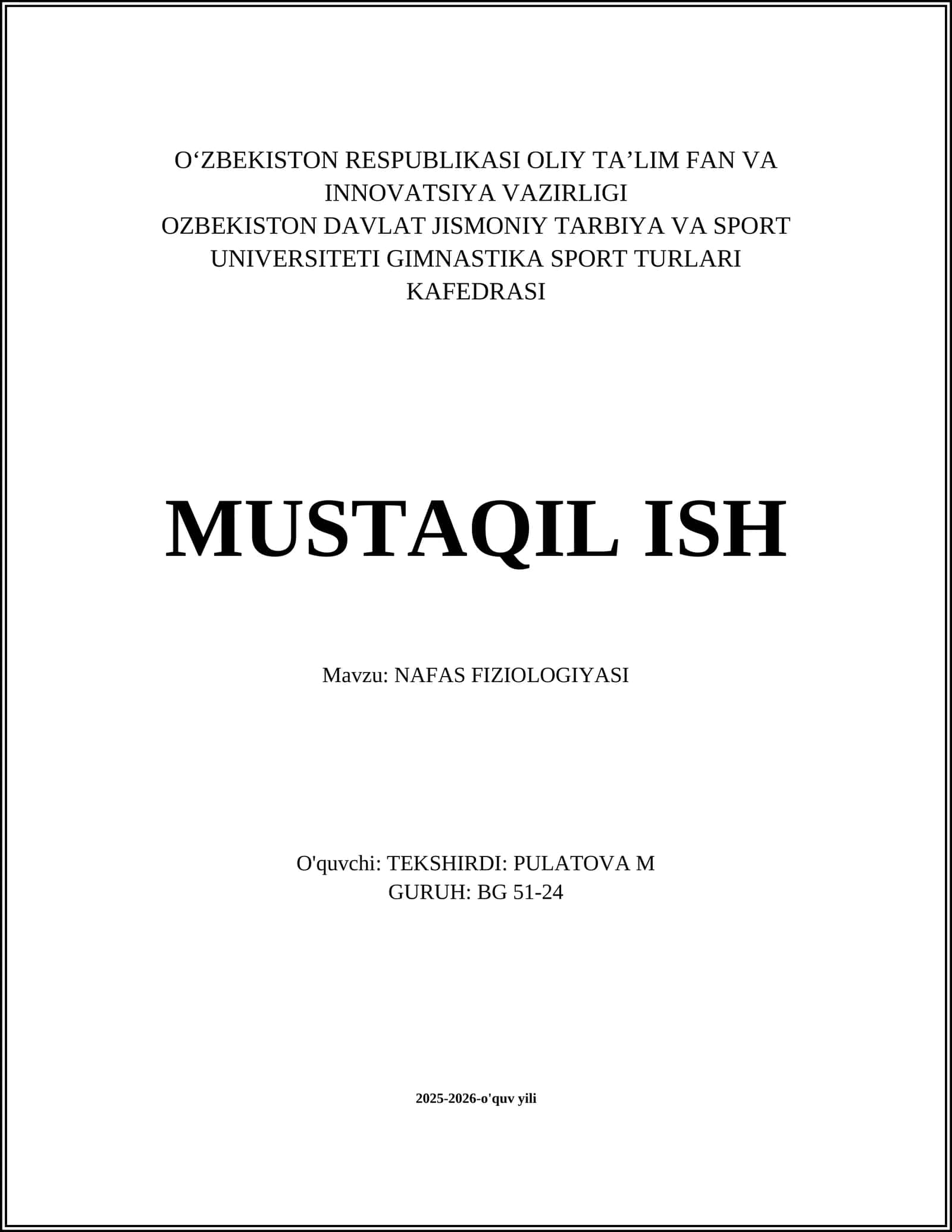 Nafas Fiziologiyasi 1