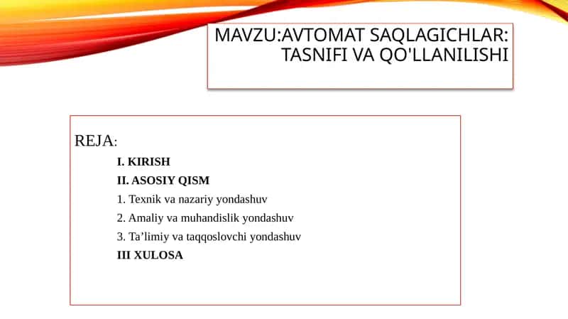 Avtomat Saqlagichlar: Tasnifi va Qo'llanilish 1