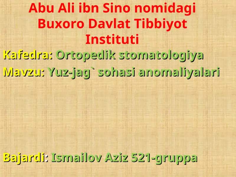 Yuz-jag` sohasi anomaliyalari 1