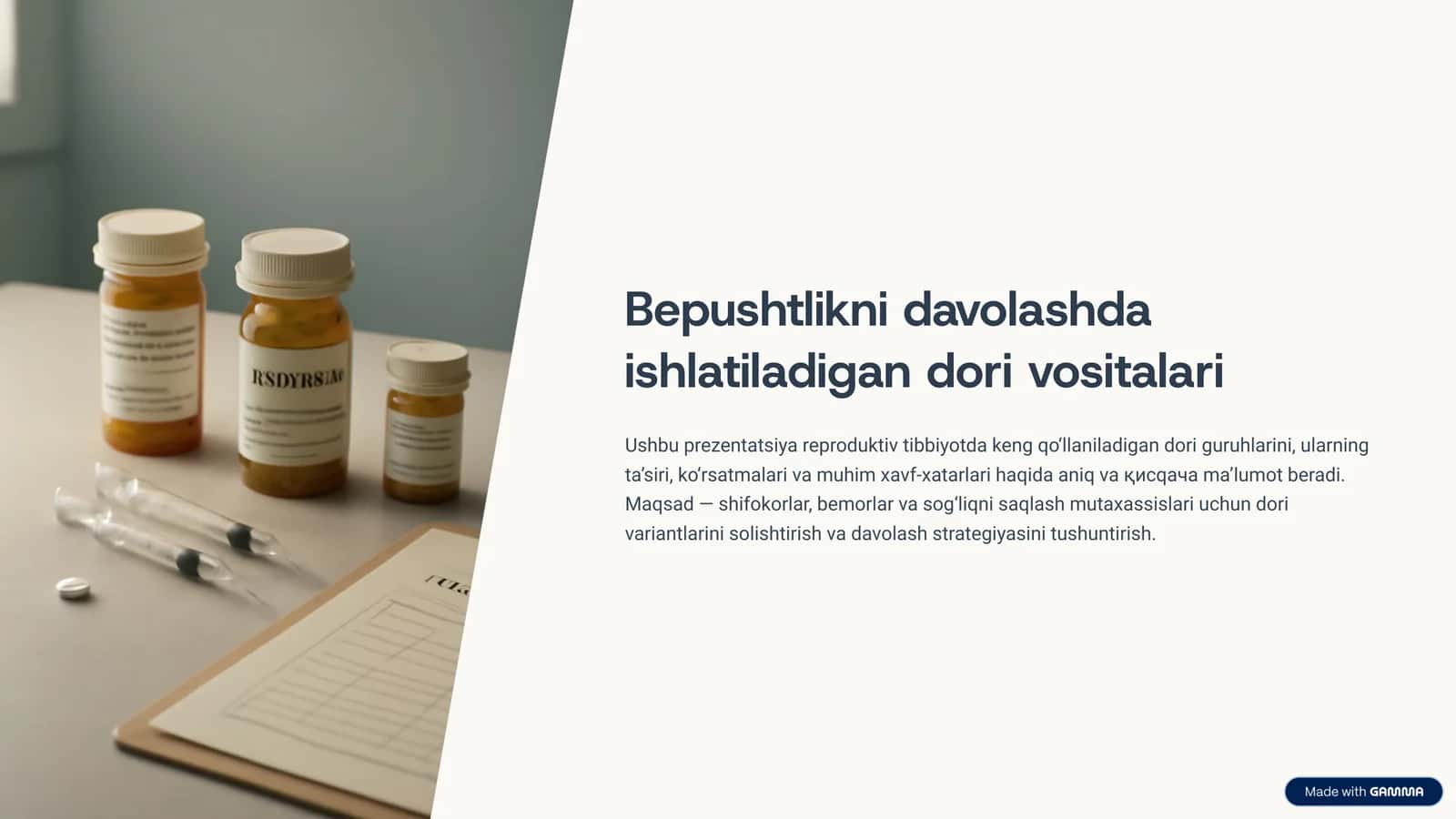 Bepushtlikni davolashda ishlatiladigan dori vositalari 1