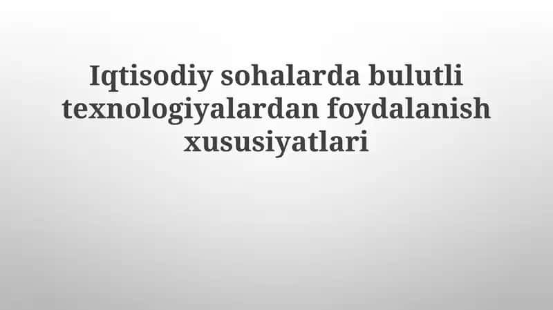 Bulut Texnologiyalari 1