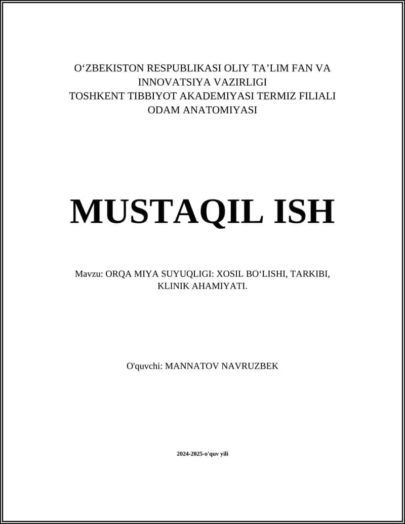 Orqa Miya Suyuqligi 1