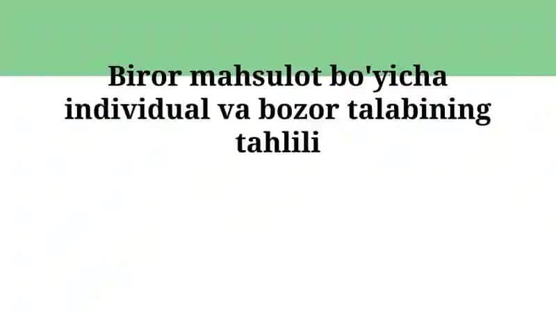 Talab ta'rifi va omillari