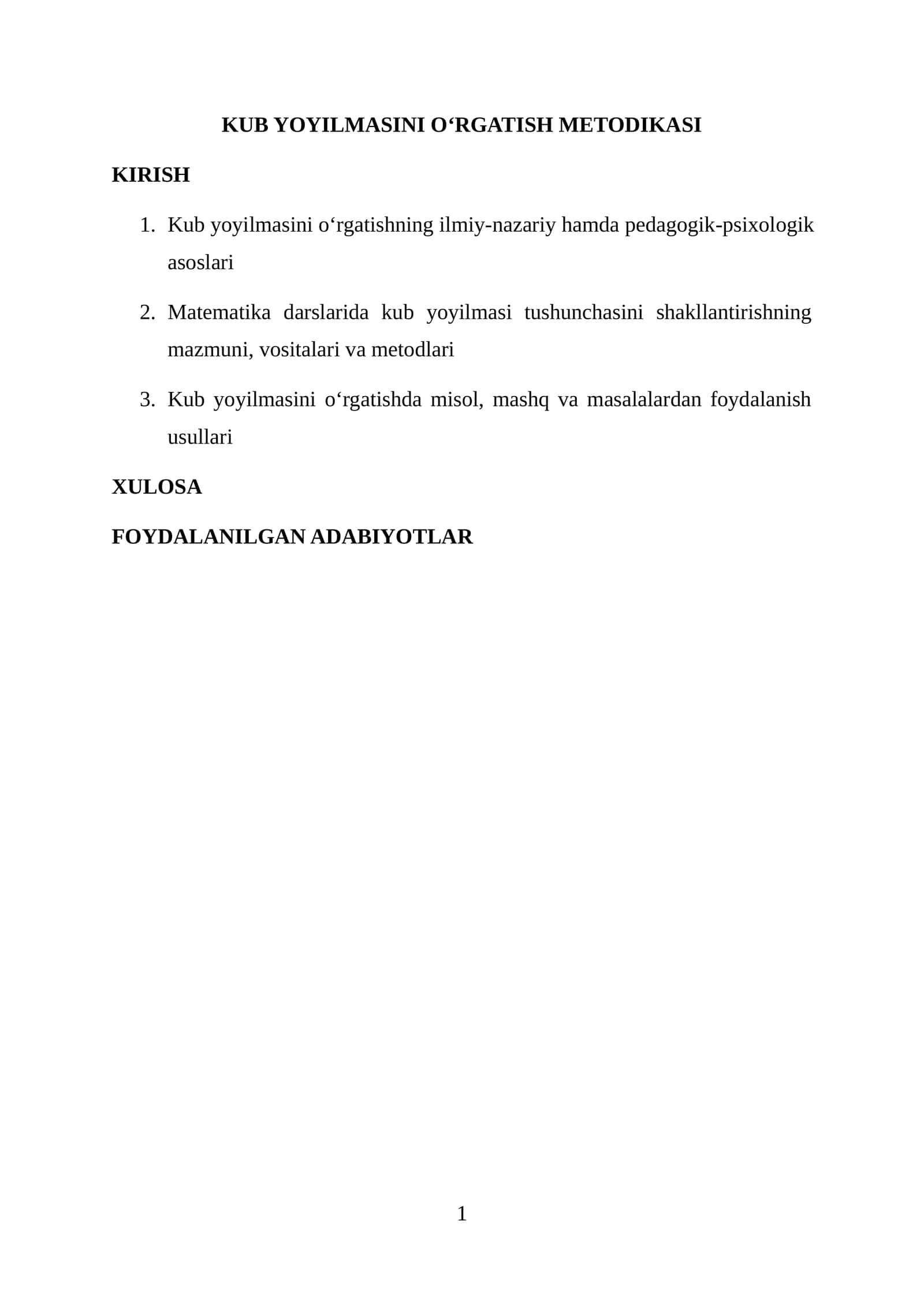 Kub Yoyilmasini O‘rgatish Metodikasi 1