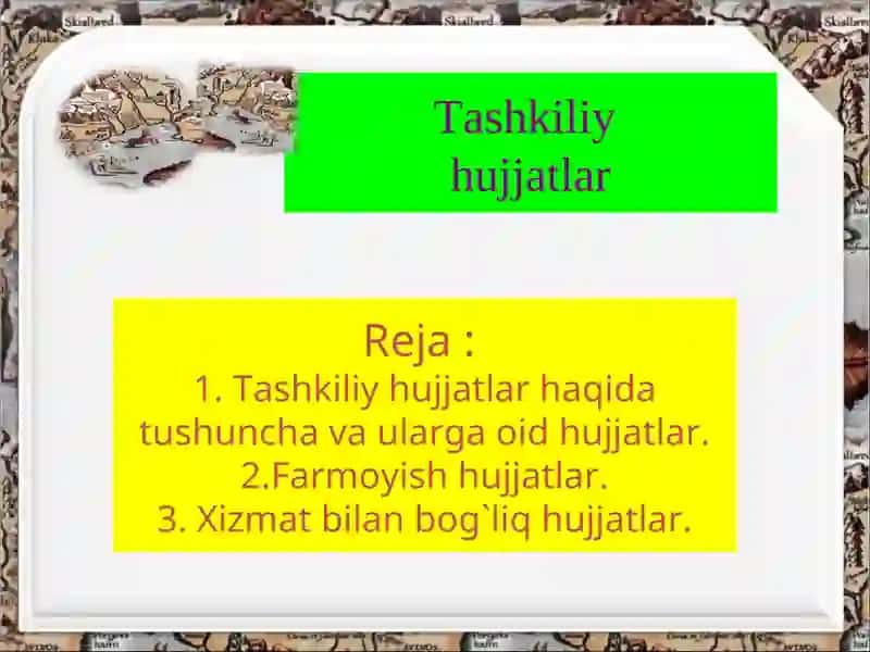 Tashkiliy hujjatlar