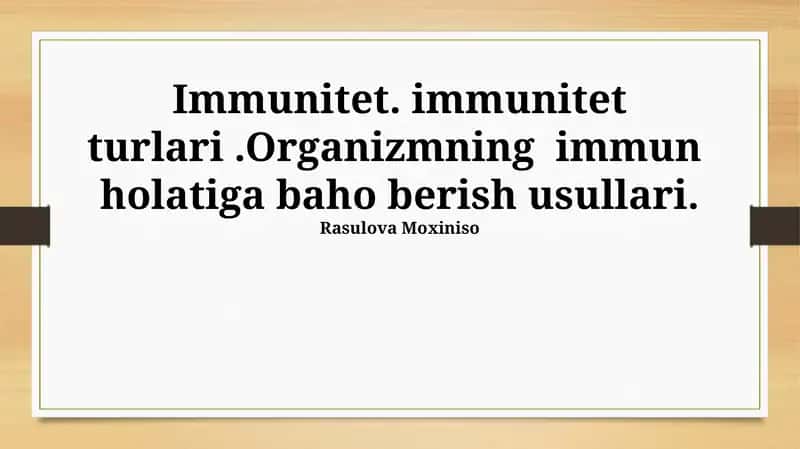 Immunitet 1